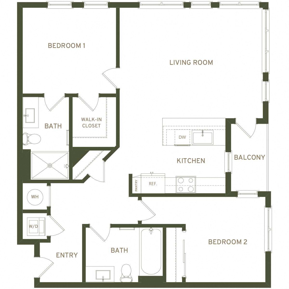 Floor plan layout diagram for B2
